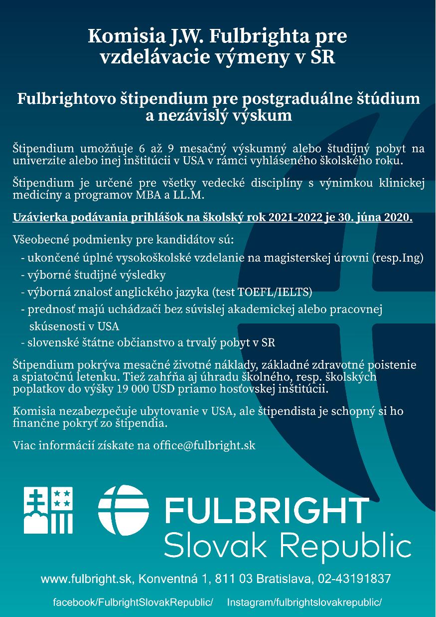 Fulbrightovo štipendium - plagát
