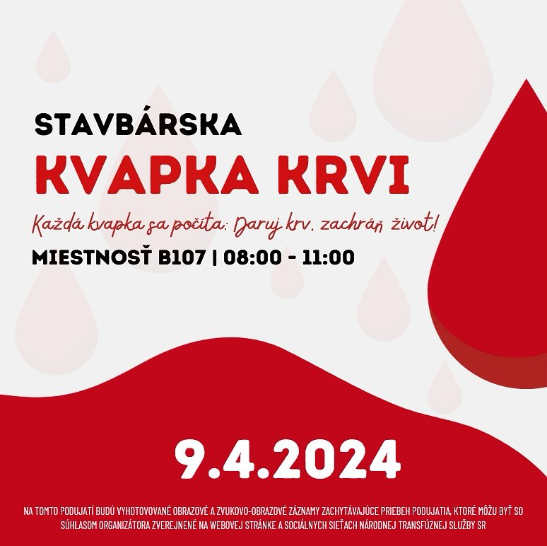 Darujte krv na Stavbárskej kvapke krvi