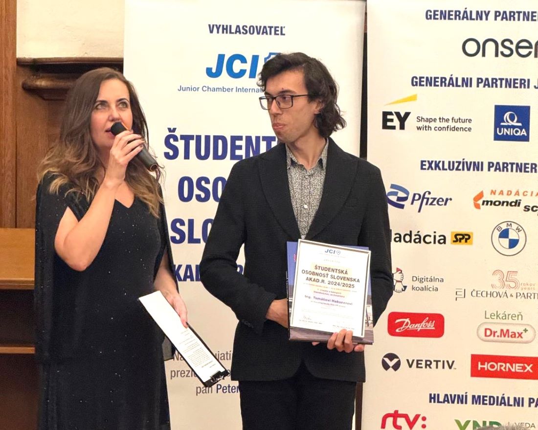 Ocenený študent Tomáš Hakszer