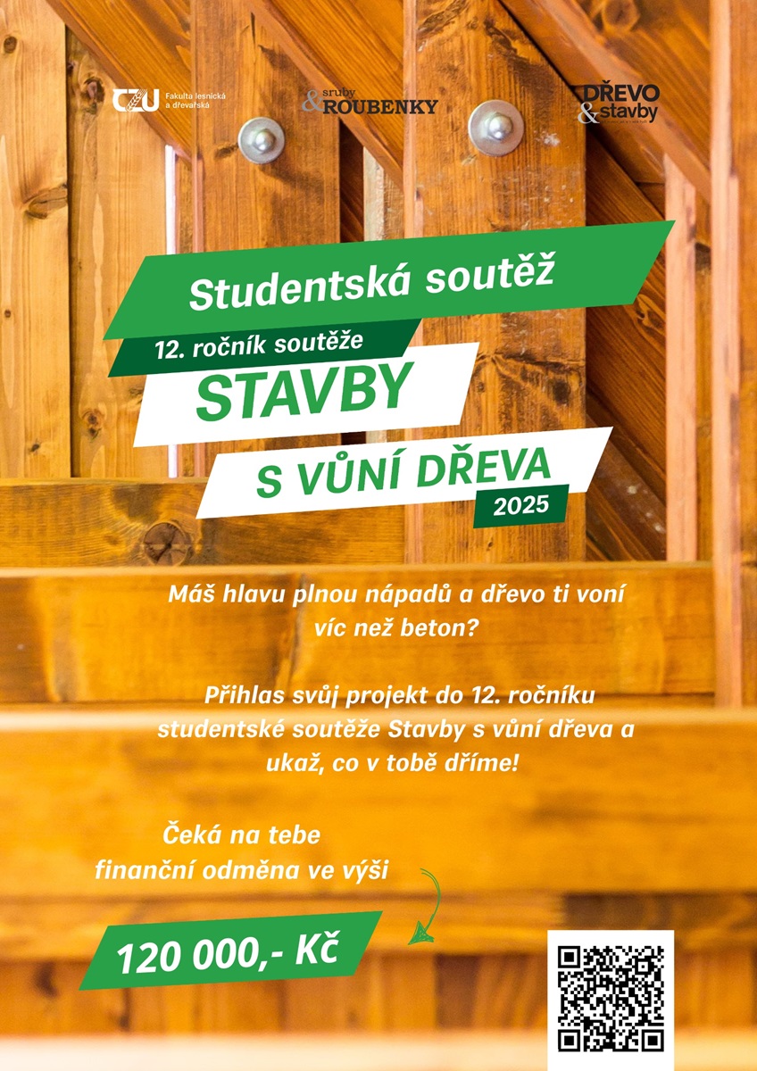 Plagát súťaže Stavby s vôňou dreva