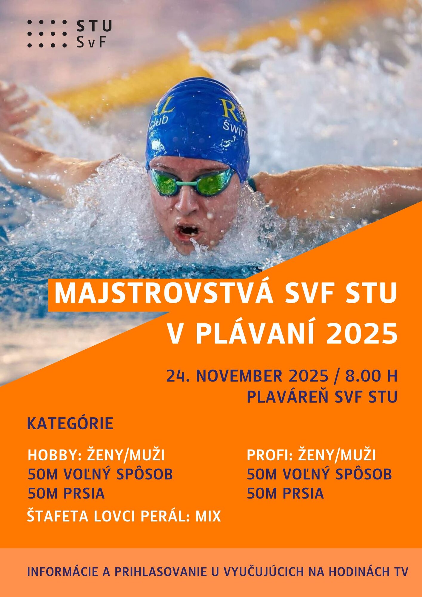 plagát pozvánka na Majstrovstvá SvF v plávaní