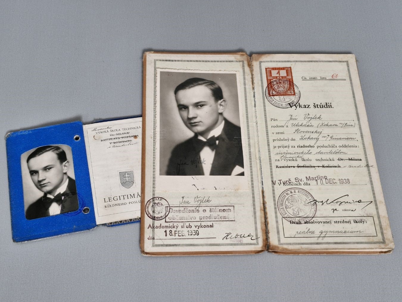 Študijné doklady J. Vojteka