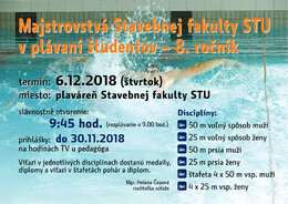 Majstrovstvá Stavebnej fakulty STU v plávaní študentov – 8. ročník