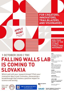 Pripojte sa k inovátorom na Falling Walls Lab Slovakia 2020