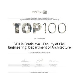 SvF STU medzi TOP 100 univerzitnými pracoviskami v oblasti architektúry