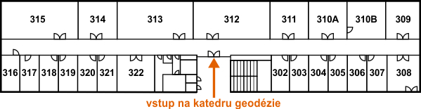 Mapa katedry geodézie